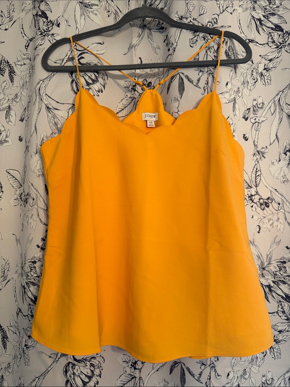 J. Crew Scalloped Spaghetti Strap Camisole in Yellow
